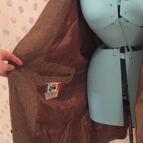 Vintage Men's Tweed Suede Coat - Picture 5 of 7